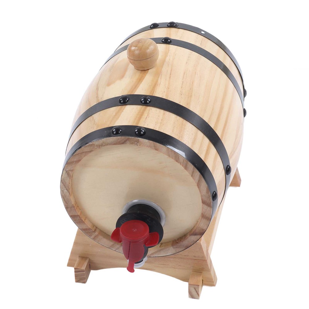 Wine Beer The Whiskey - Barriles de madera de pino vintage