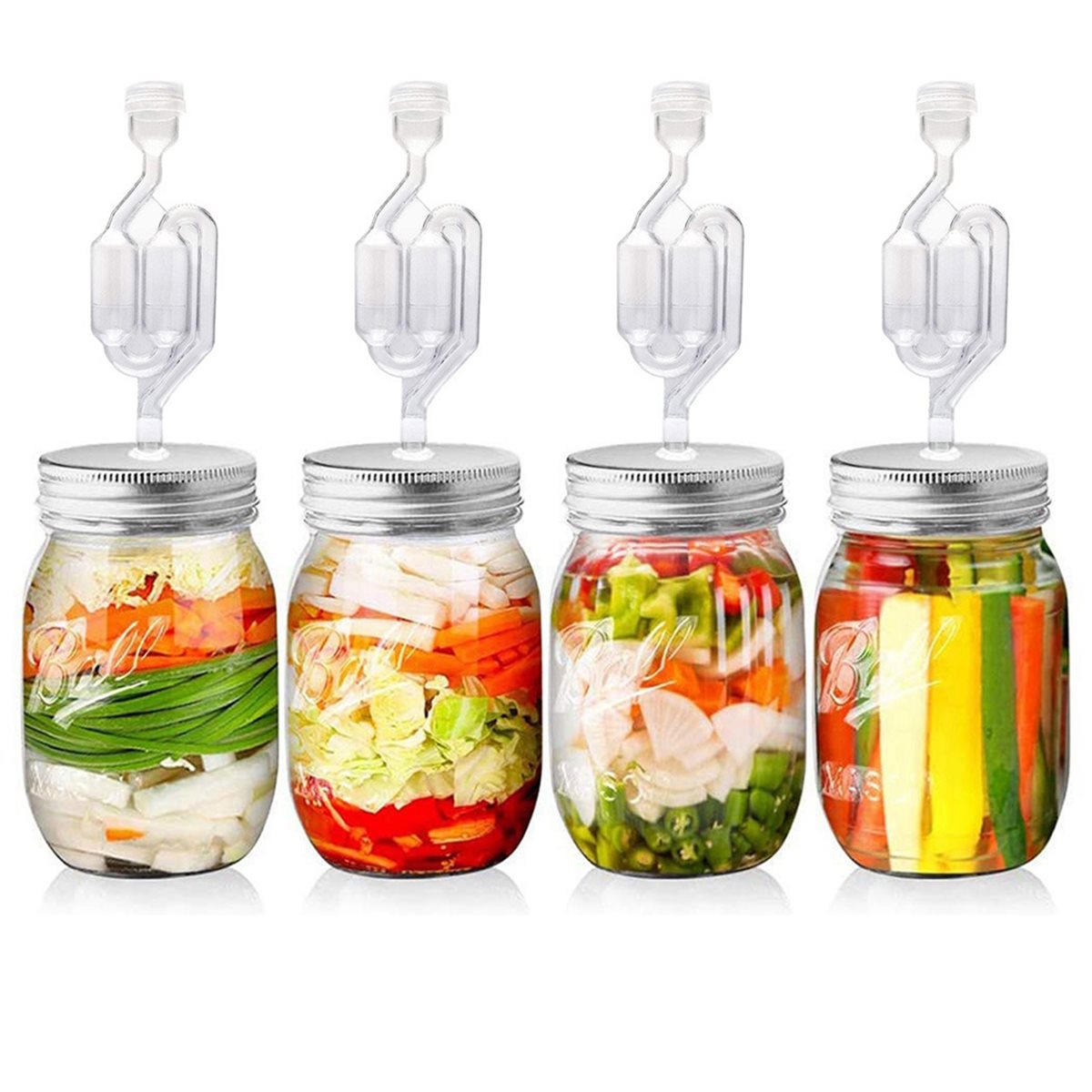 Wine Beer Cider - Juego de 4 Tapas de Fermentación