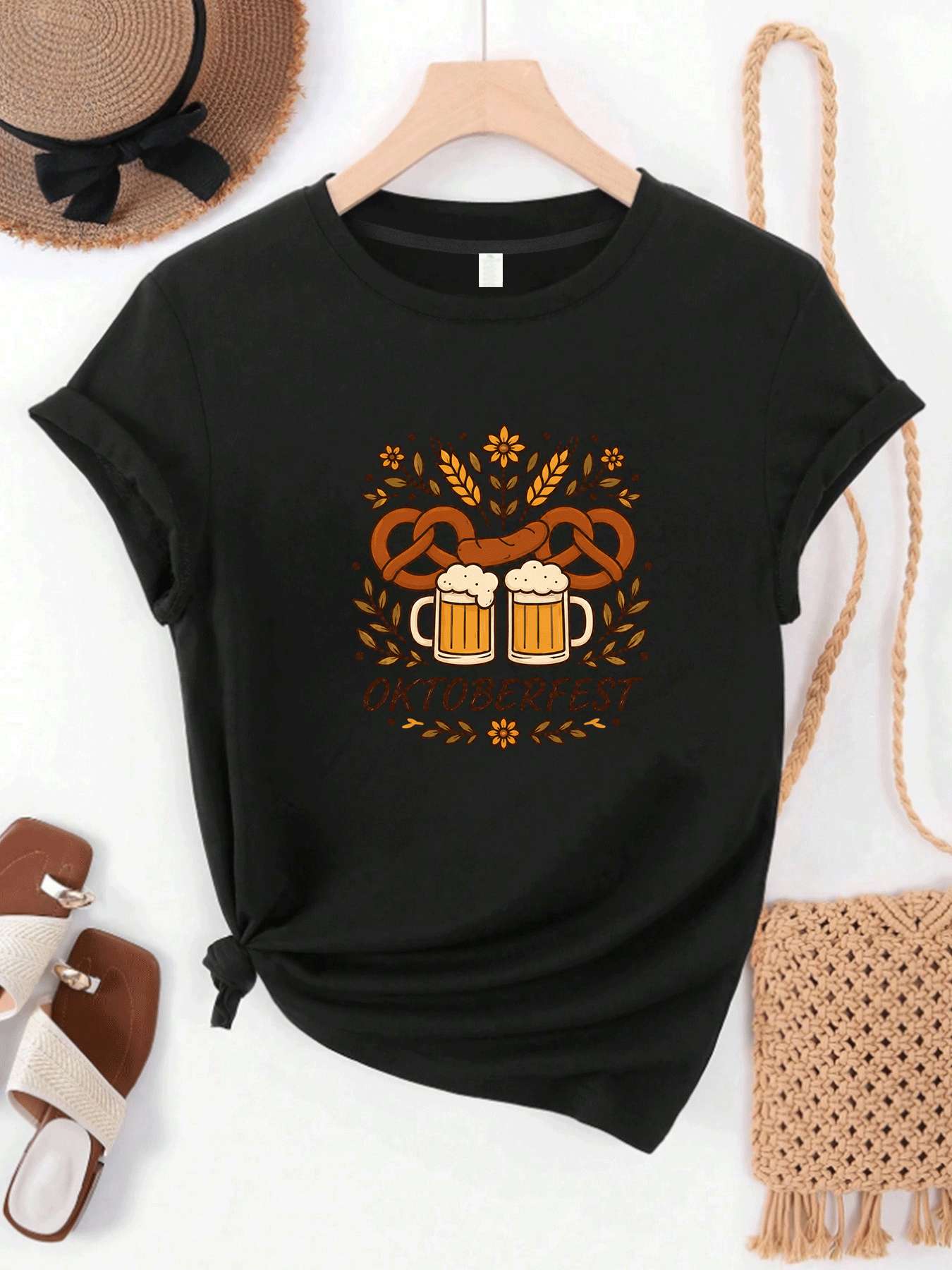 Beer And Wine Festival - 【MYJ062633】Camiseta para mujer Beer Festival, camiseta
