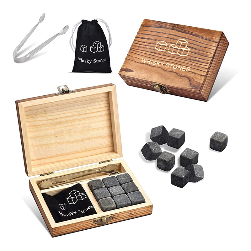 Whiskey Stone Set - 9 piedras de whisky reutilizables, cubitos