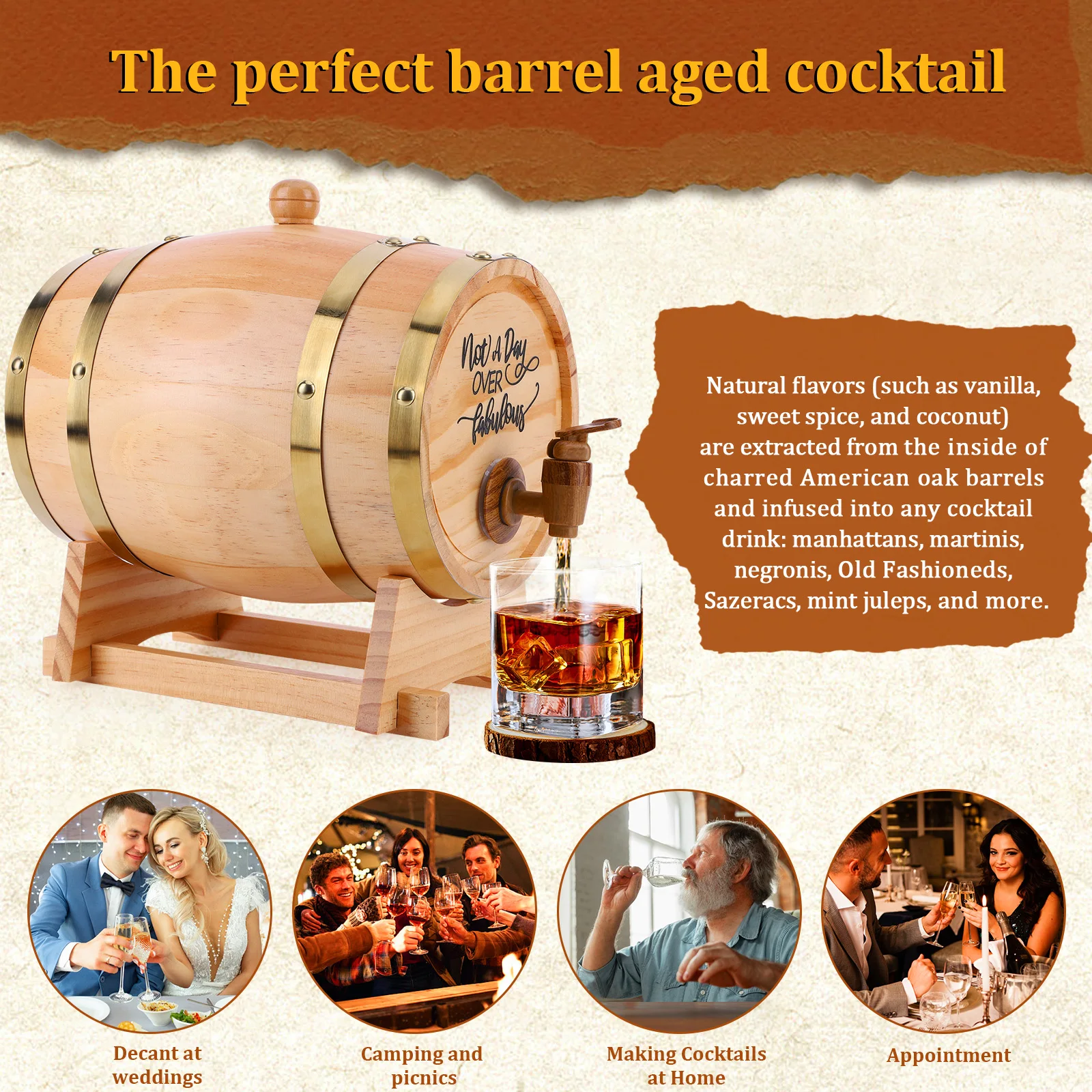 Barril de whisky de madera de  - Wine Beer The Whiskey reseña y precio
