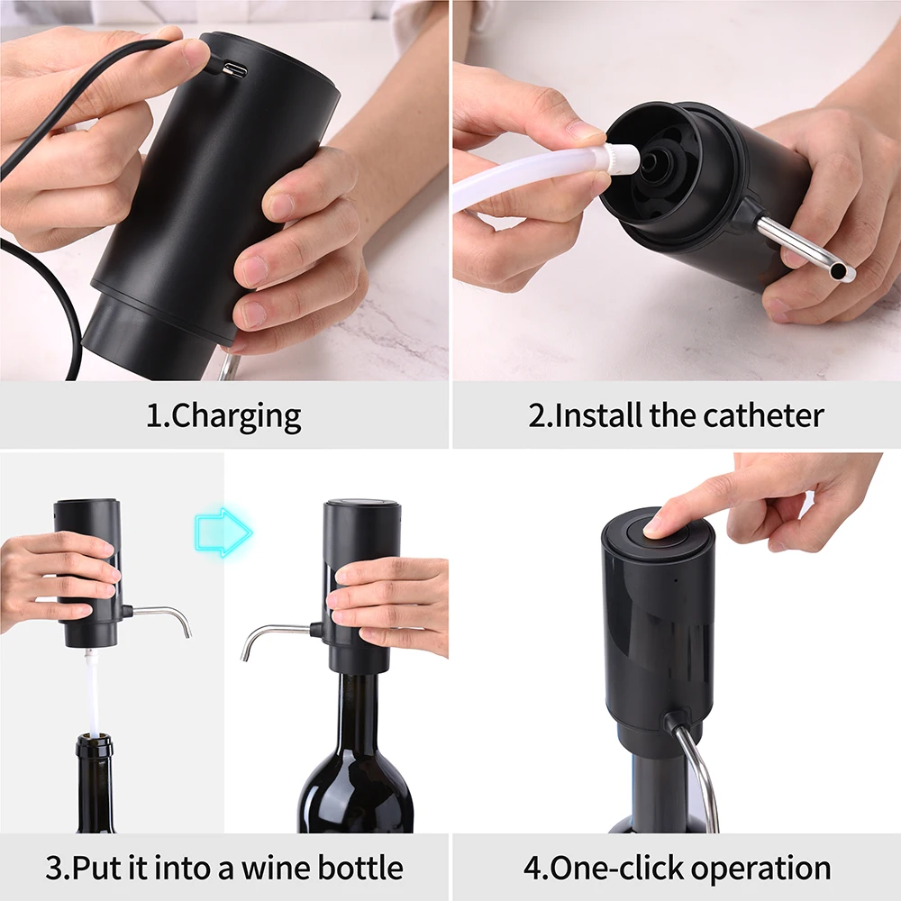 Aireador de vino automático, d - Decanter Aerator Set reseña y precio