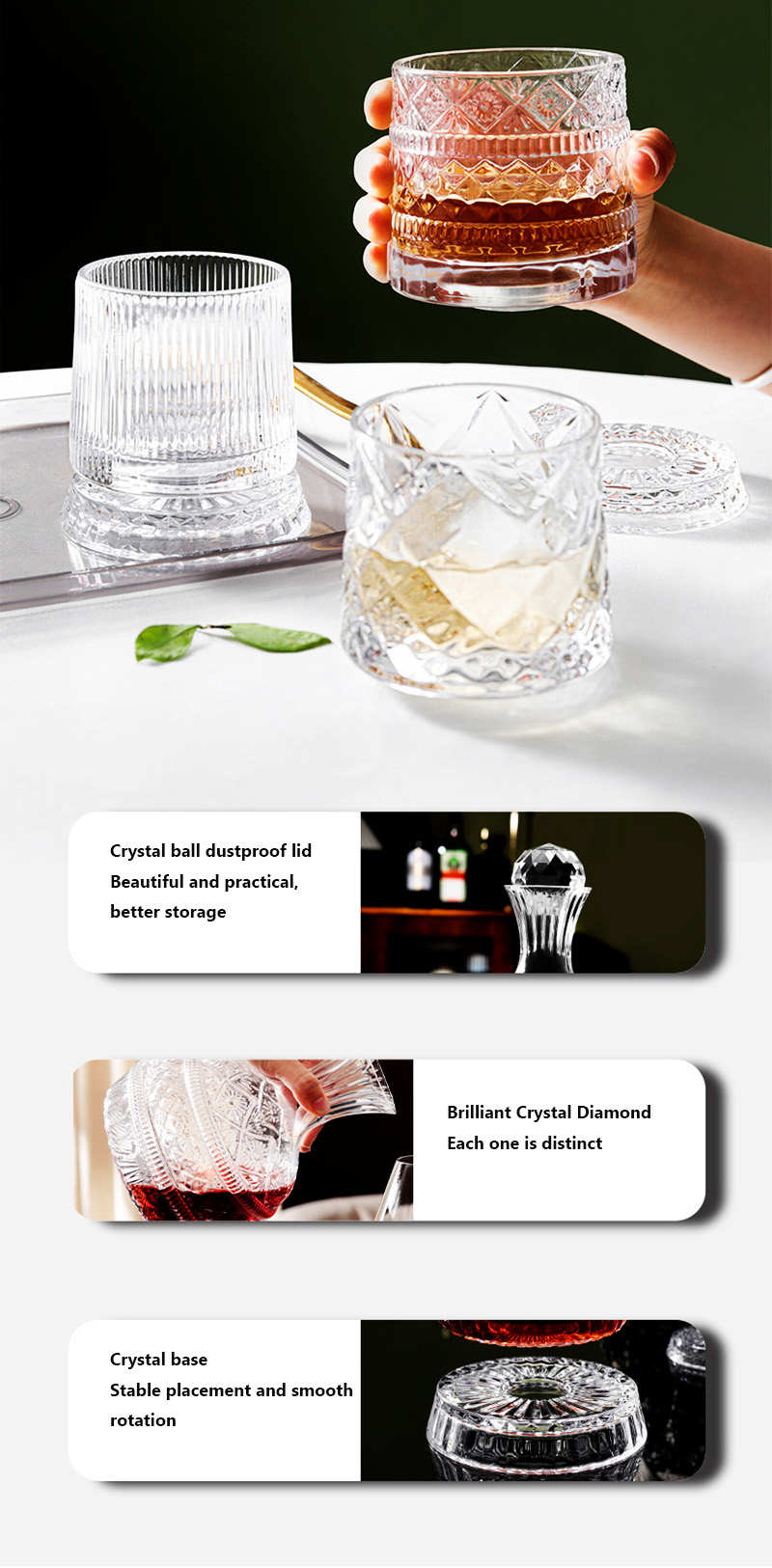 Decantador de vino giratorio D - Wine Beer The Whiskey reseña y precio