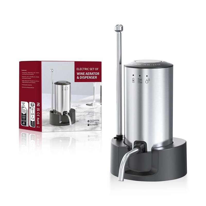 Aireador de vino mejorado de p - Decanter Aerator Set reseña y precio